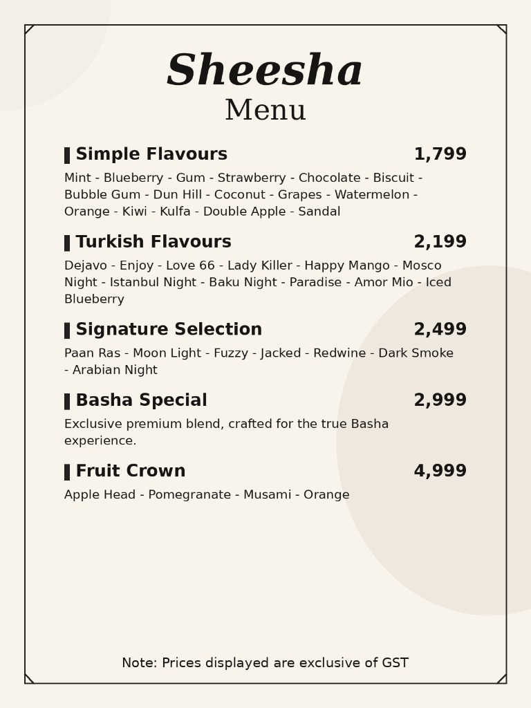 Basha Cafe Menu Page 3